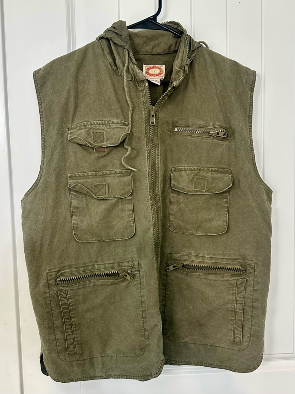 Vintage-Banana Republic  Olive Hooded Utility Vest - Women - Picture 2 of 9